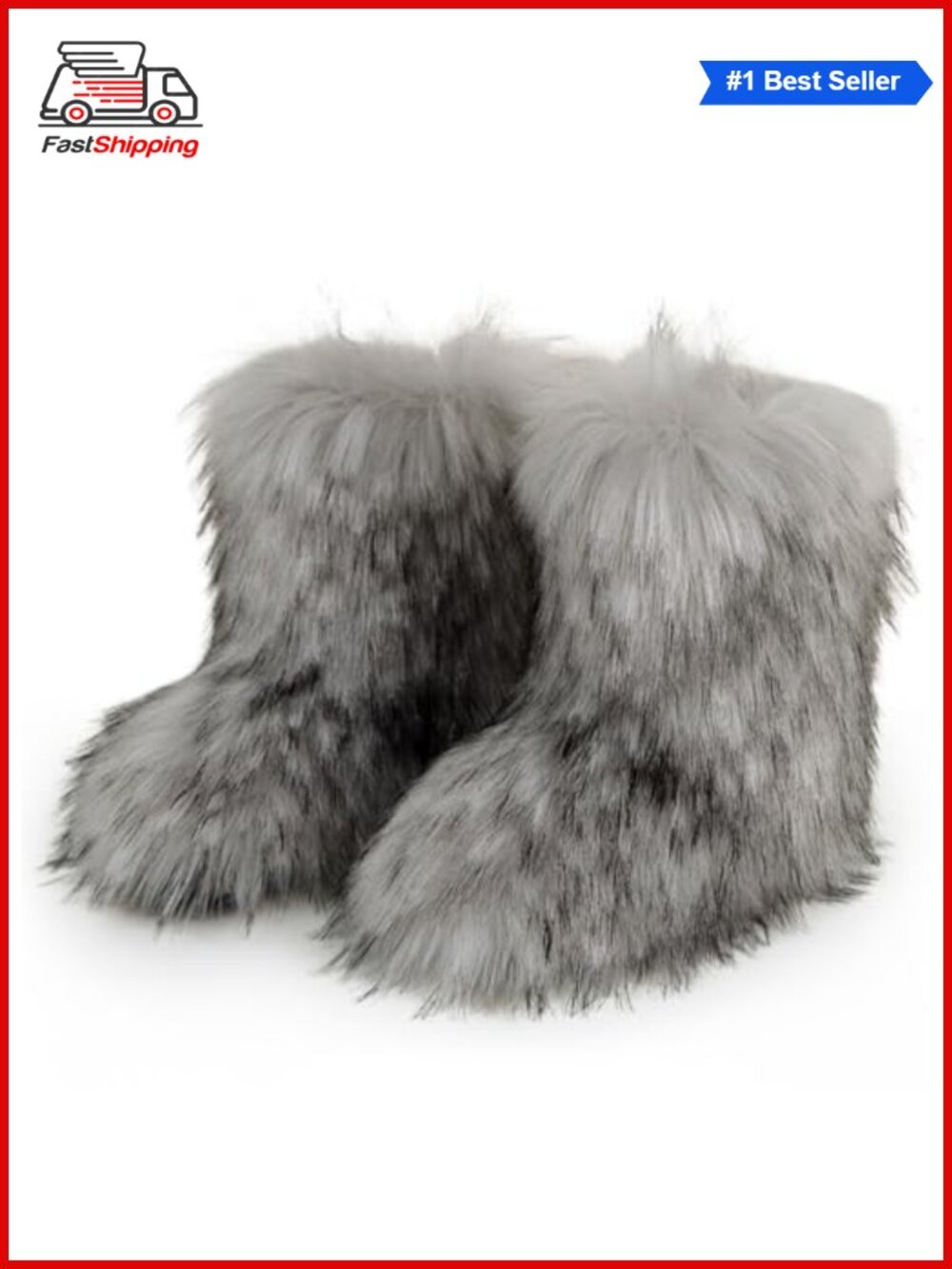 ✨ WOVOIE Faux Fur Mid-Calf Snow Boots Anti-Slip Warm Lining Y2K Streetwear